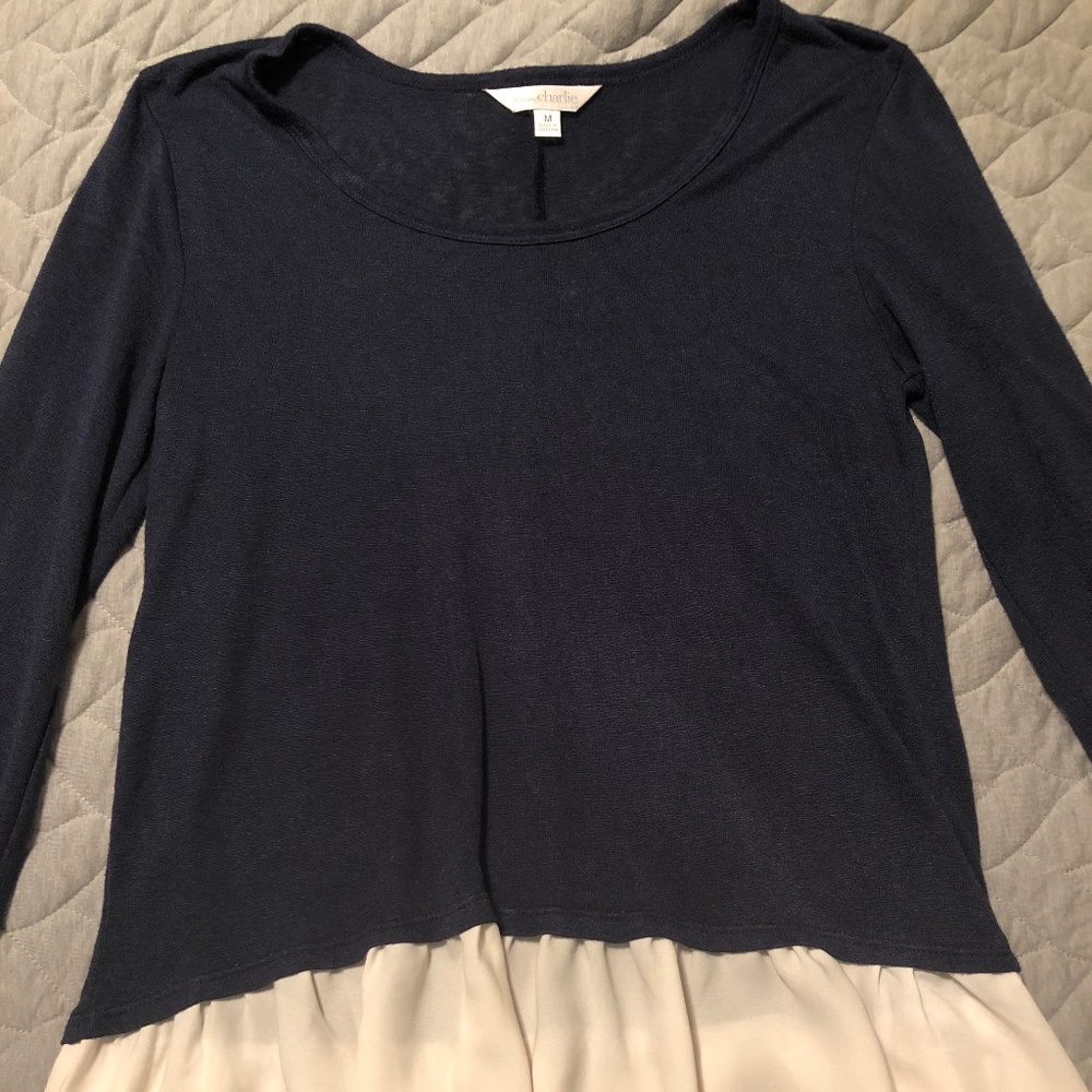 Navy Blue Long Sleeve Sweater